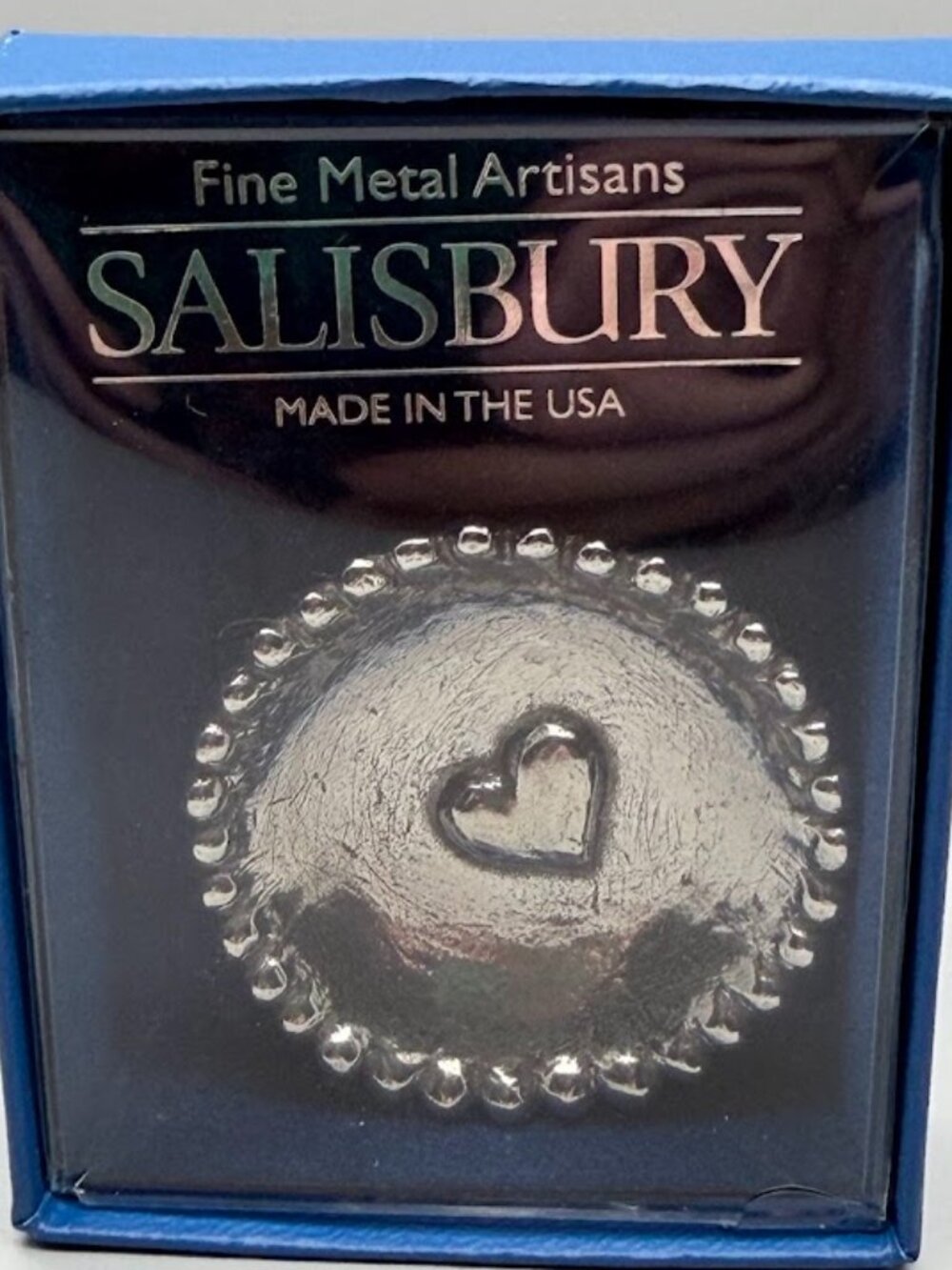 Salisbury Pewter Heart Ring Dish – NEW in Box – Made in USA – Fine Metal Artisan